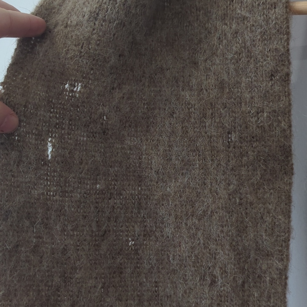 Vintage Icelandic Striped Cream/ Brown Wool Scarf - Picture 3 of 4